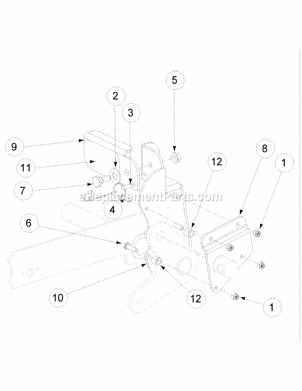 Foot Pedal Deck Lift Assembly Diagram and Parts List for M60-KW 53CB5D8X750 Cub Cadet Sprayer